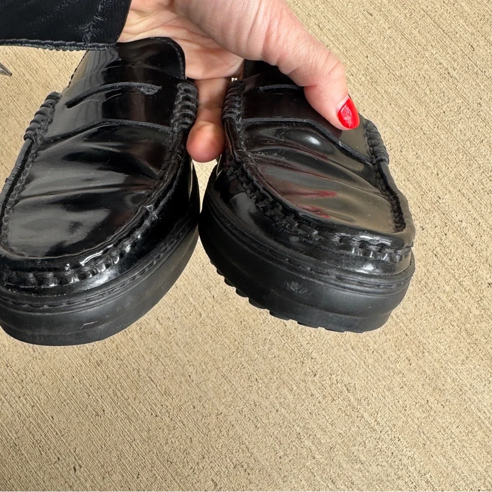 Tod’s Patent Leather Loafers Rubber Sole 7.5 - Picture 7 of 10